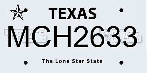 MCH2633 Texas License Plate