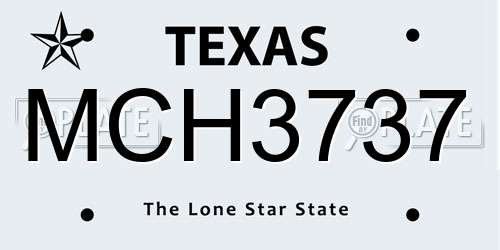 MCH3737 Texas License Plate