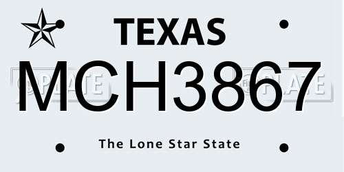 MCH3867 Texas License Plate