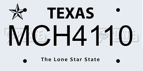 MCH4110 Texas License Plate