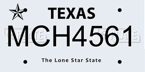 MCH4561 Texas License Plate