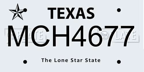 MCH4677 Texas License Plate