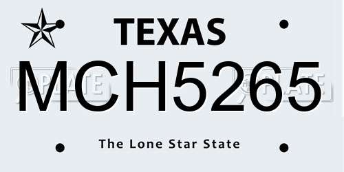 MCH5265 Texas License Plate