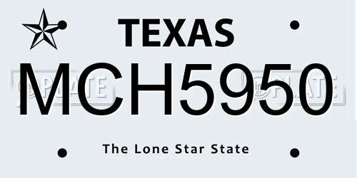 MCH5950 Texas License Plate