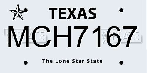 MCH7167 Texas License Plate
