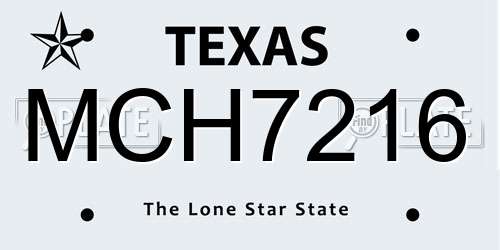 MCH7216 Texas License Plate