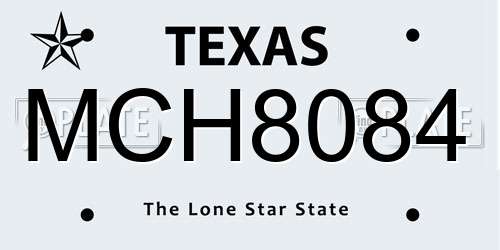 MCH8084 Texas License Plate
