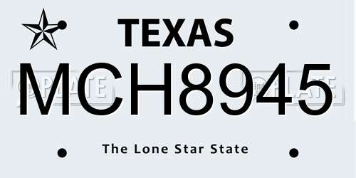 MCH8945 Texas License Plate