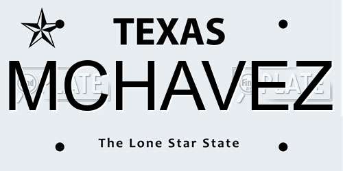 MCHAVEZ Texas License Plate