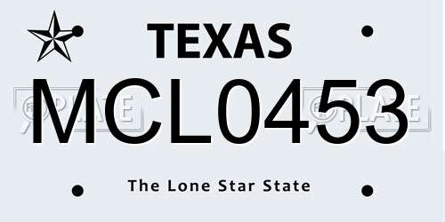 MCL0453 Texas License Plate