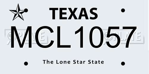 MCL1057 Texas License Plate