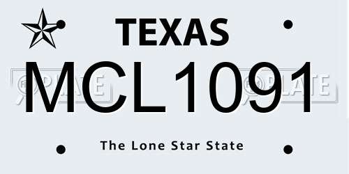 MCL1091 Texas License Plate