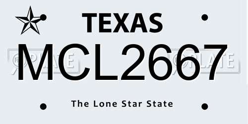 MCL2667 Texas License Plate