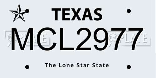 MCL2977 Texas License Plate
