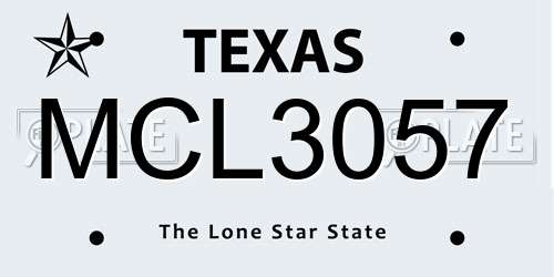 MCL3057 Texas License Plate