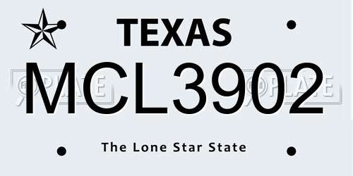 MCL3902 Texas License Plate