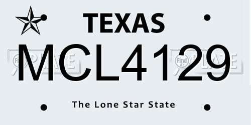 MCL4129 Texas License Plate
