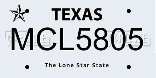MCL5805 Texas License Plate