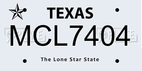 MCL7404 Texas License Plate