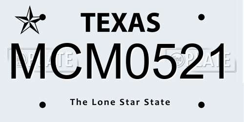 MCM0521 Texas License Plate