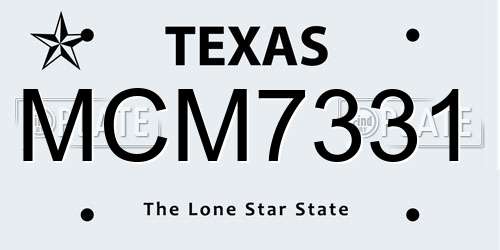 MCM7331 Texas License Plate