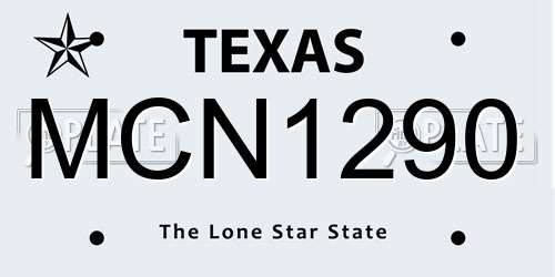 MCN1290 Texas License Plate