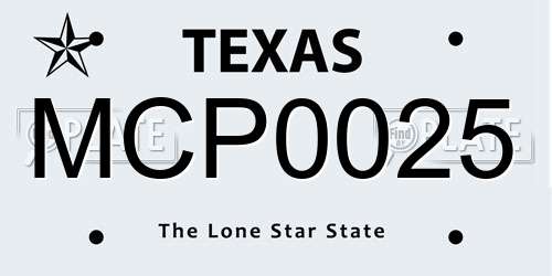 MCP0025 Texas License Plate