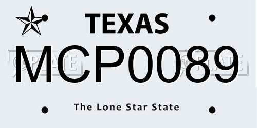 MCP0089 Texas License Plate