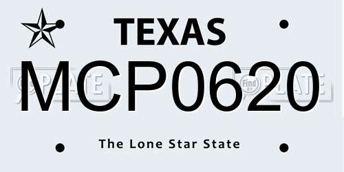 MCP0620 Texas License Plate