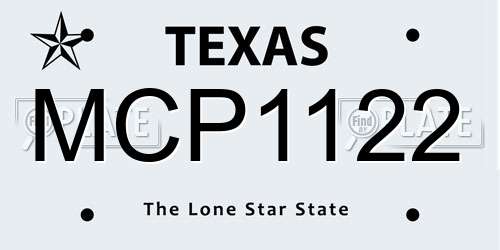 MCP1122 Texas License Plate