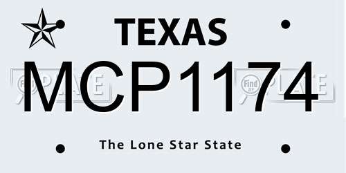 MCP1174 Texas License Plate