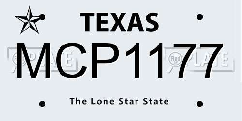 MCP1177 Texas License Plate