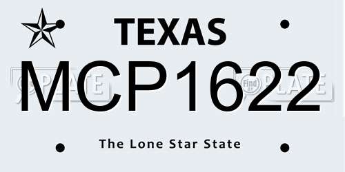 MCP1622 Texas License Plate