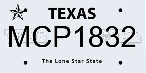 MCP1832 Texas License Plate