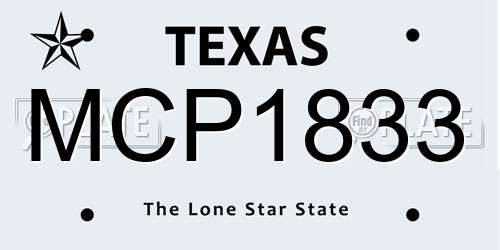 MCP1833 Texas License Plate