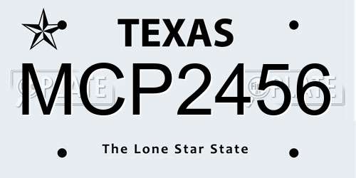 MCP2456 Texas License Plate