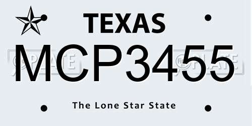 MCP3455 Texas License Plate