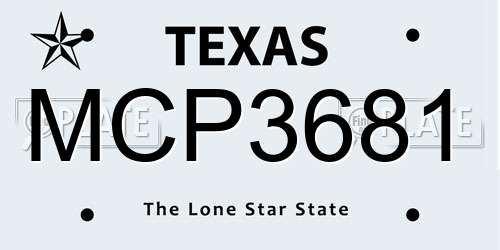 MCP3681 Texas License Plate
