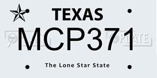 MCP371 Texas License Plate