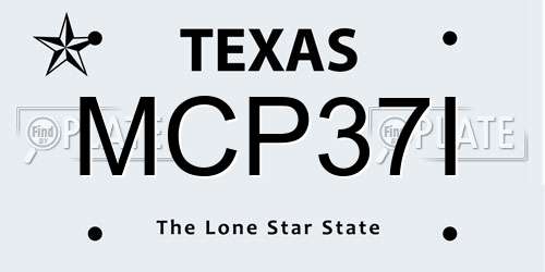 MCP37I Texas License Plate