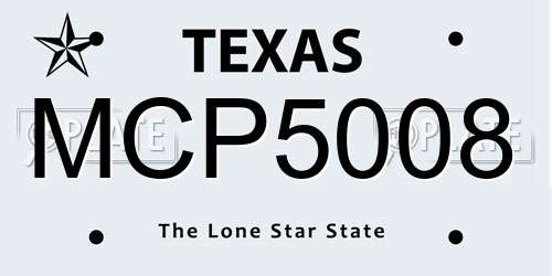 MCP5008 Texas License Plate