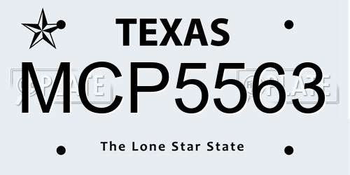 MCP5563 Texas License Plate