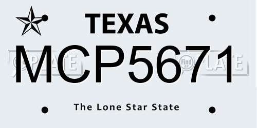MCP5671 Texas License Plate