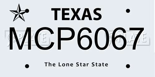 MCP6067 Texas License Plate