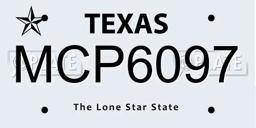 MCP6097 Texas License Plate