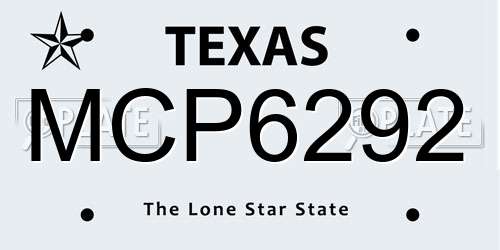 MCP6292 Texas License Plate