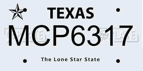 MCP6317 Texas License Plate