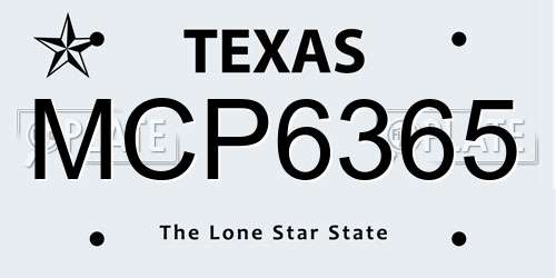 MCP6365 Texas License Plate