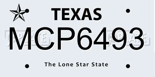 MCP6493 Texas License Plate