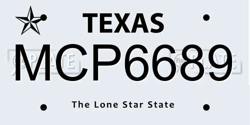 MCP6689 Texas License Plate